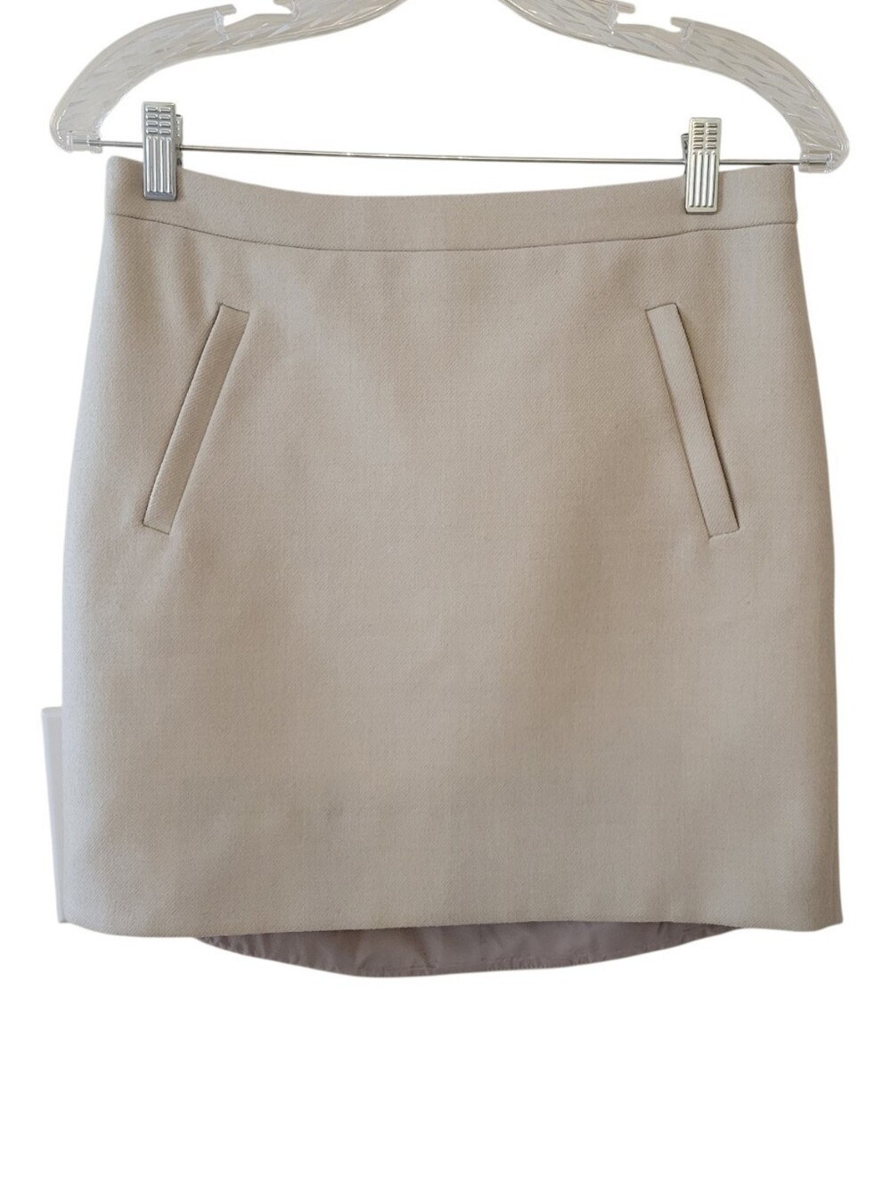 J. Crew Khaki Tan Wool A-line Mini Skirt Size 2